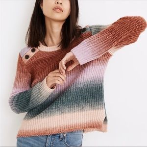 EUC Madewell Space-Dyed Button-Shoulder Pullover Sweater small